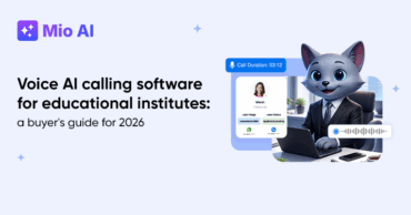 Voice AI calling software for educational institutes showing AI agent handling a student follow-up call with lead stage and call duration on screen