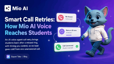 AI voice agent call retry flow showing missed call, retry, and connection