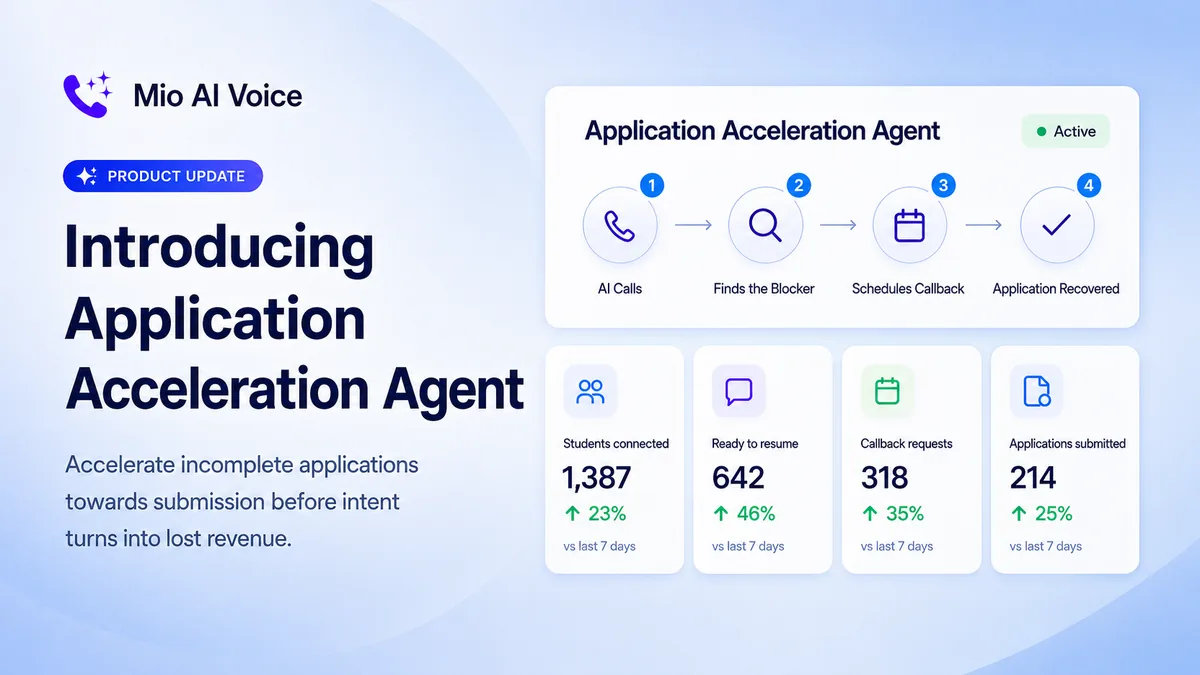 AI voice agent for incomplete student applications helping a student finish enrollment